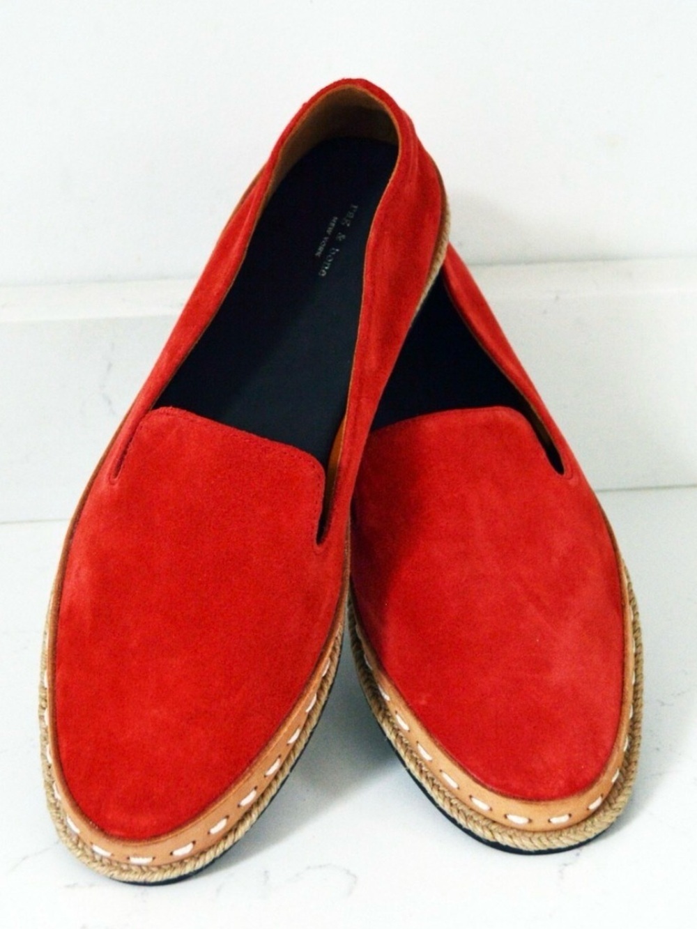 Rag & bone Cairo Red Suede Espadrille Slip-On loafers Flats comfort sole Eu 38